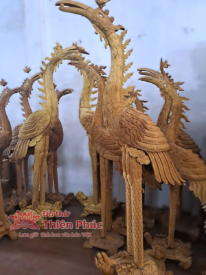 Đôi hạc thờ gỗ