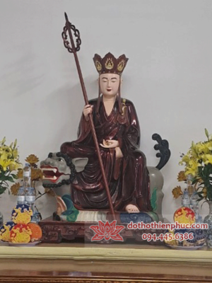 Tượng Địa Tạng Vương Bồ Tát Cưỡi Đế Thính Thú
